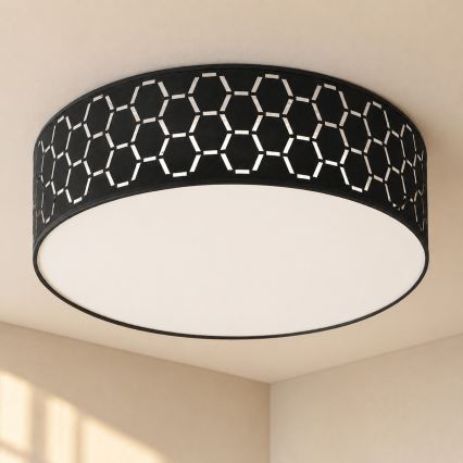 Plafondlamp ULLE 2xE27/15W/230V Ø 45 cm zwart