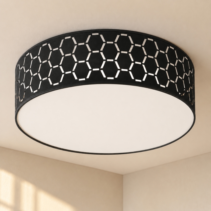 Plafondlamp ULLE 2xE27/15W/230V Ø 45 cm zwart