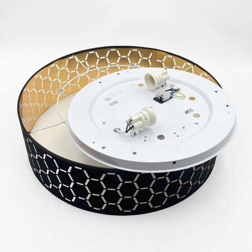 Plafondlamp ULLE 2xE27/15W/230V Ø 45 cm zwart