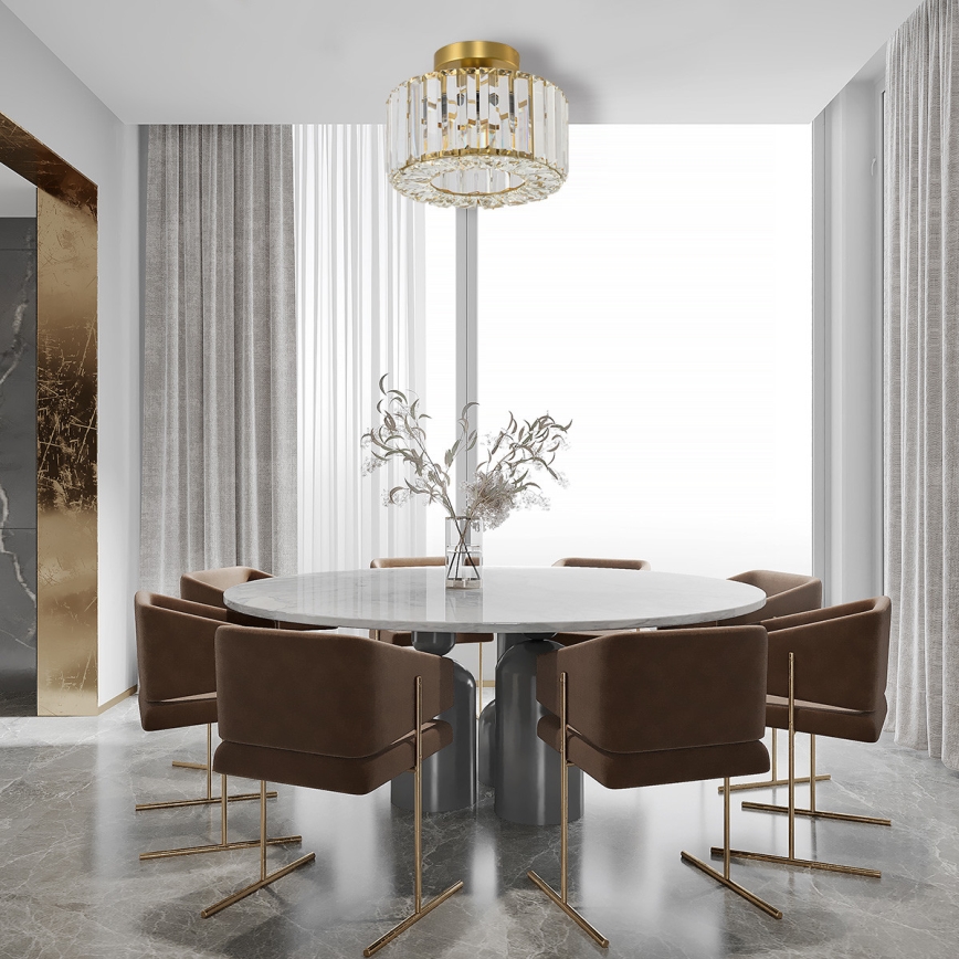 Plafondlamp VETRO 1xE27/15W/230V Ø 24,5 cm goud