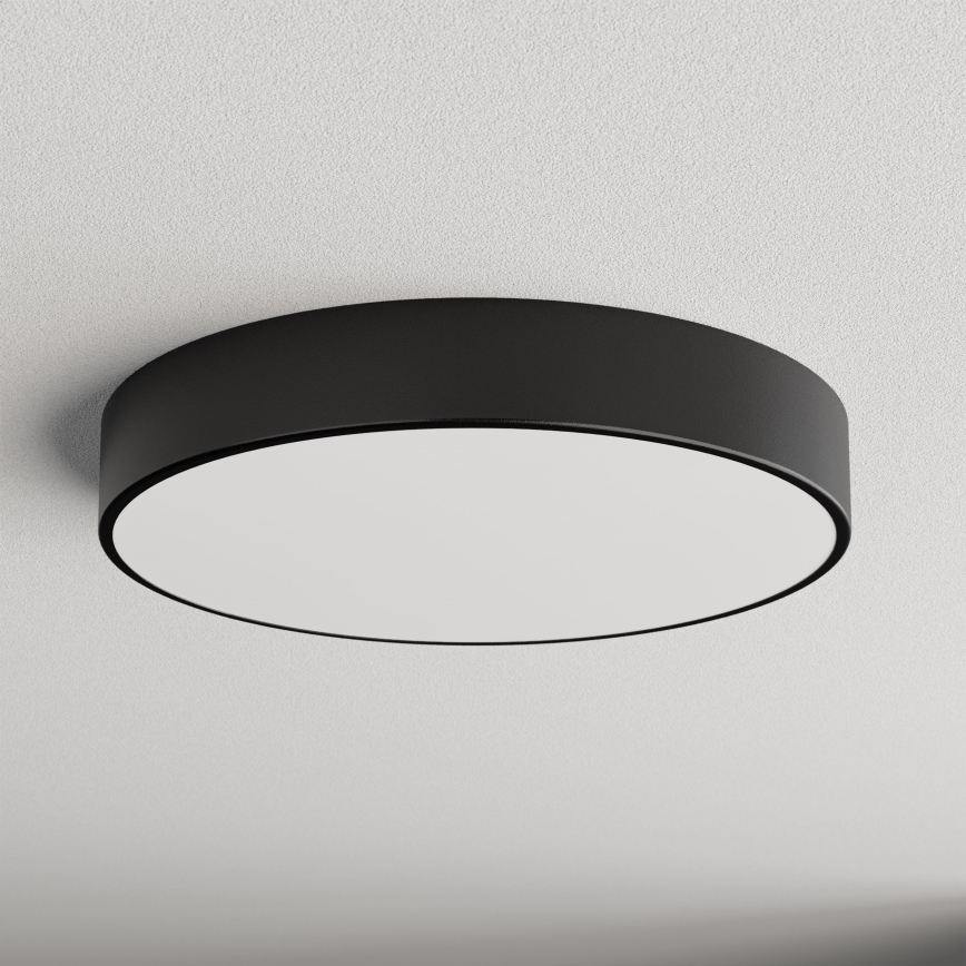 Plafondlamp voor badkamer CLEO met sensor, 4x E27/24W/230V, Ø 50 cm, IP54, zwart