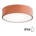 Plafondlamp voor badkamer met sensor CLEO 2xE27/24W/230V Ø 30 cm koperkleurig IP54