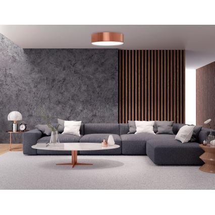 Plafondlamp voor badkamer met sensor CLEO 2xE27/24W/230V Ø 30 cm koperkleurig IP54