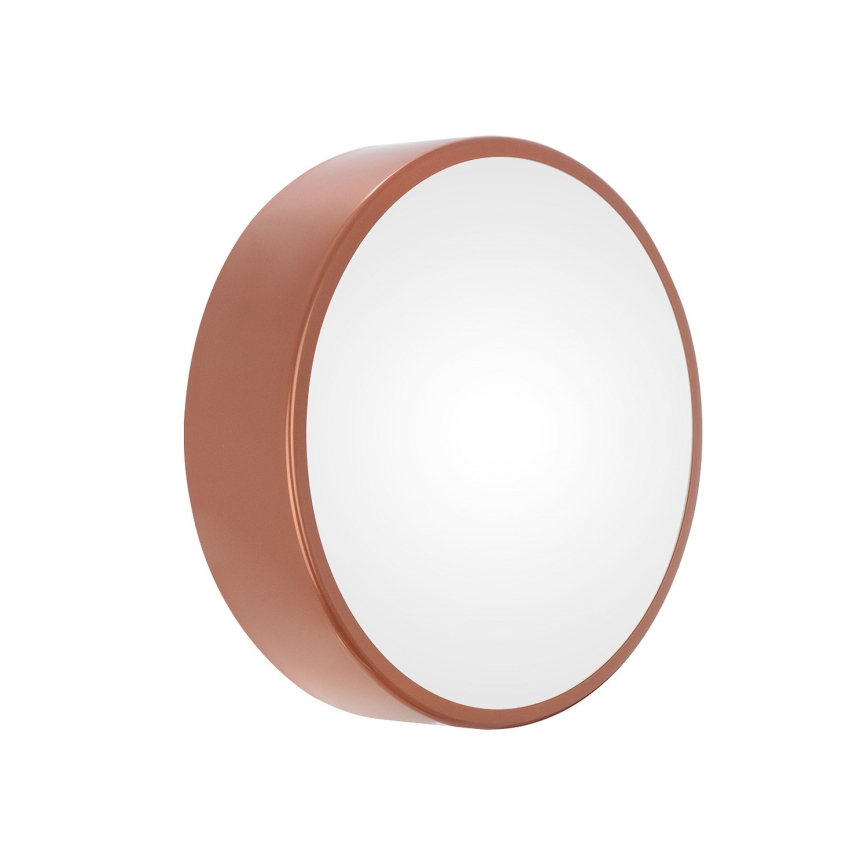 Plafondlamp voor badkamer met sensor CLEO 2xE27/24W/230V Ø 30 cm koperkleurig IP54