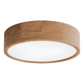 Plafondlamp voor badkamer met sensor CLEO 3xE27/24W/230V Ø 37,5 cm IP54 eiken