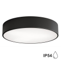 Plafondlamp voor badkamer met sensor CLEO 3xE27/24W/230V Ø 40 cm zwart IP54