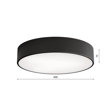 Plafondlamp voor badkamer met sensor CLEO 3xE27/24W/230V Ø 40 cm zwart IP54