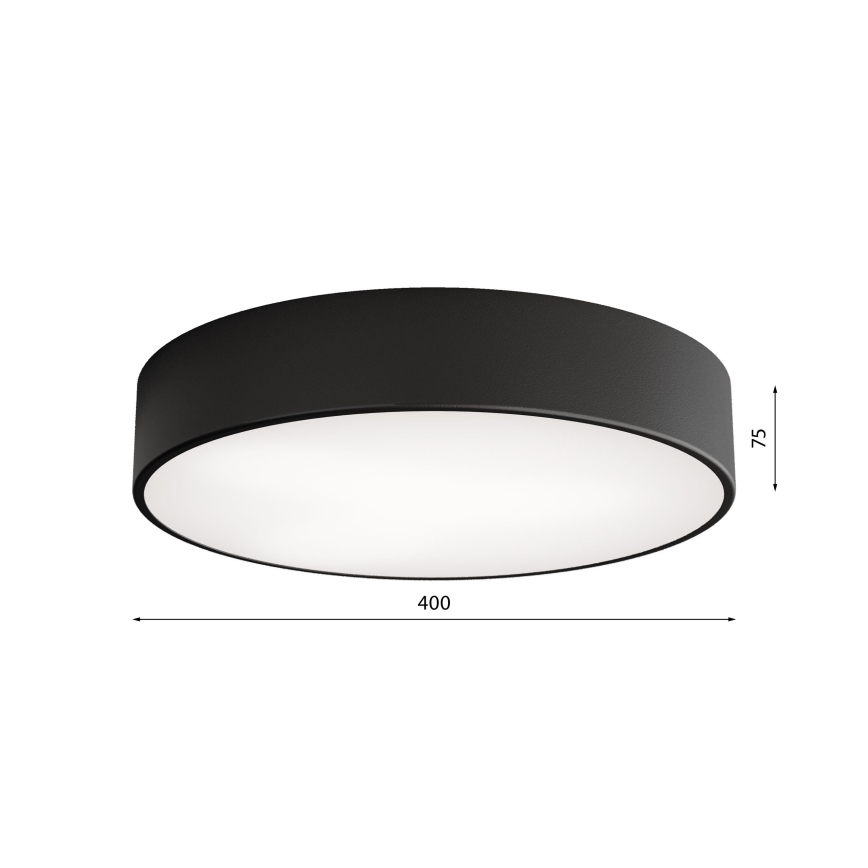 Plafondlamp voor badkamer met sensor CLEO 3xE27/24W/230V Ø 40 cm zwart IP54