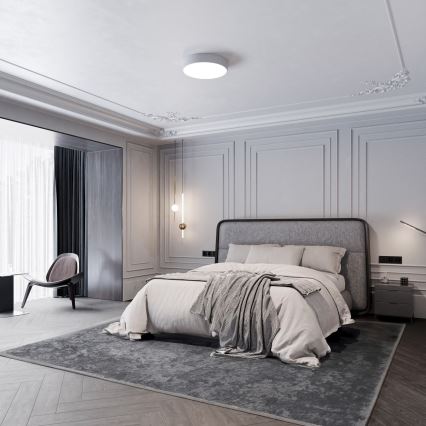 Plafondlamp voor badkamer met sensor CLEO 4xE27/24W/230V Ø 50 cm IP54 grijs