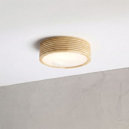 Plafondlamp voor de badkamer NATURAL MODERN 2xE27/15W/230V IP54 Ø 27,5 cm dennenhout