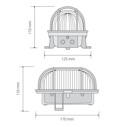 Plafondlamp voor buiten OVAL 1xE27/60W/230V IP44 bruin