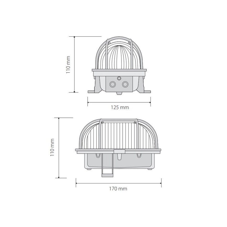 Plafondlamp voor buiten OVAL 1xE27/60W/230V IP44 bruin