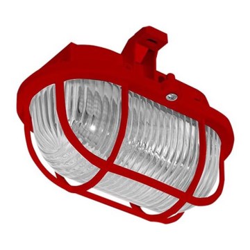 Plafondlamp voor buiten OVAL 1xE27/60W/230V IP44 rood