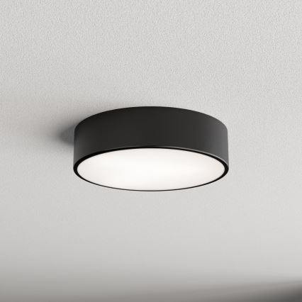 Plafondlamp voor de badkamer met sensor CLEO, 2xE27/24W/230V, Ø 30 cm, zwart, IP54