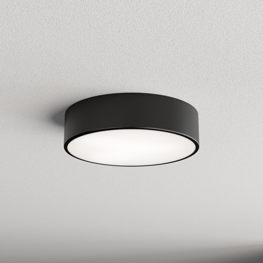 Plafondlamp voor de badkamer met sensor CLEO, 2xE27/24W/230V, Ø 30 cm, zwart, IP54