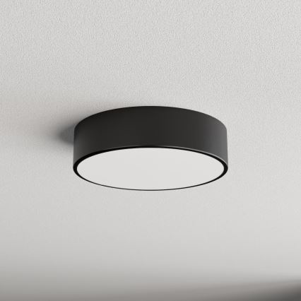 Plafondlamp voor de badkamer met sensor CLEO, 2xE27/24W/230V, Ø 30 cm, zwart, IP54