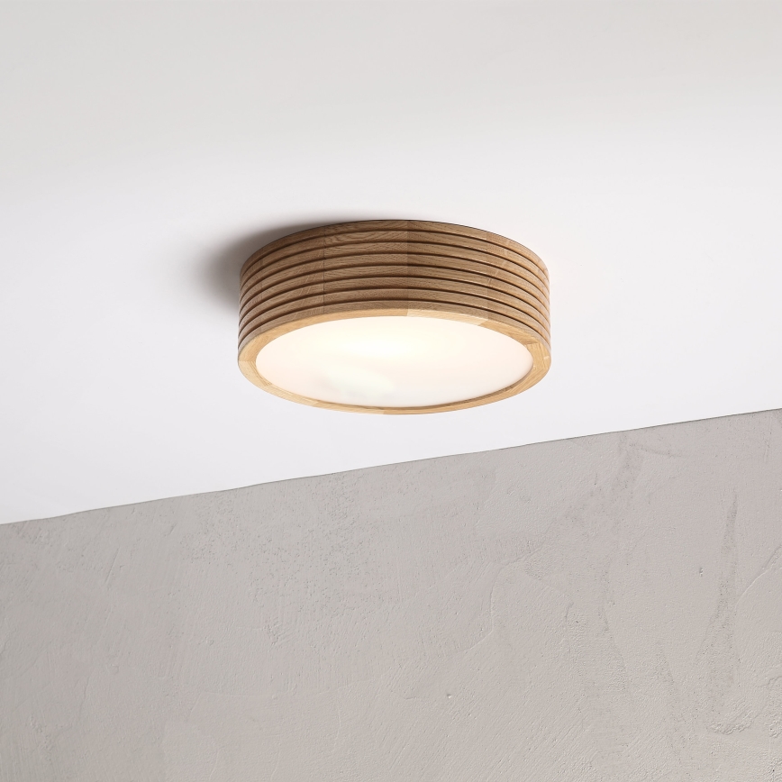 Plafondlamp voor de badkamer OAK 2xE27/15W/230V IP54 eiken Ø 27 cm