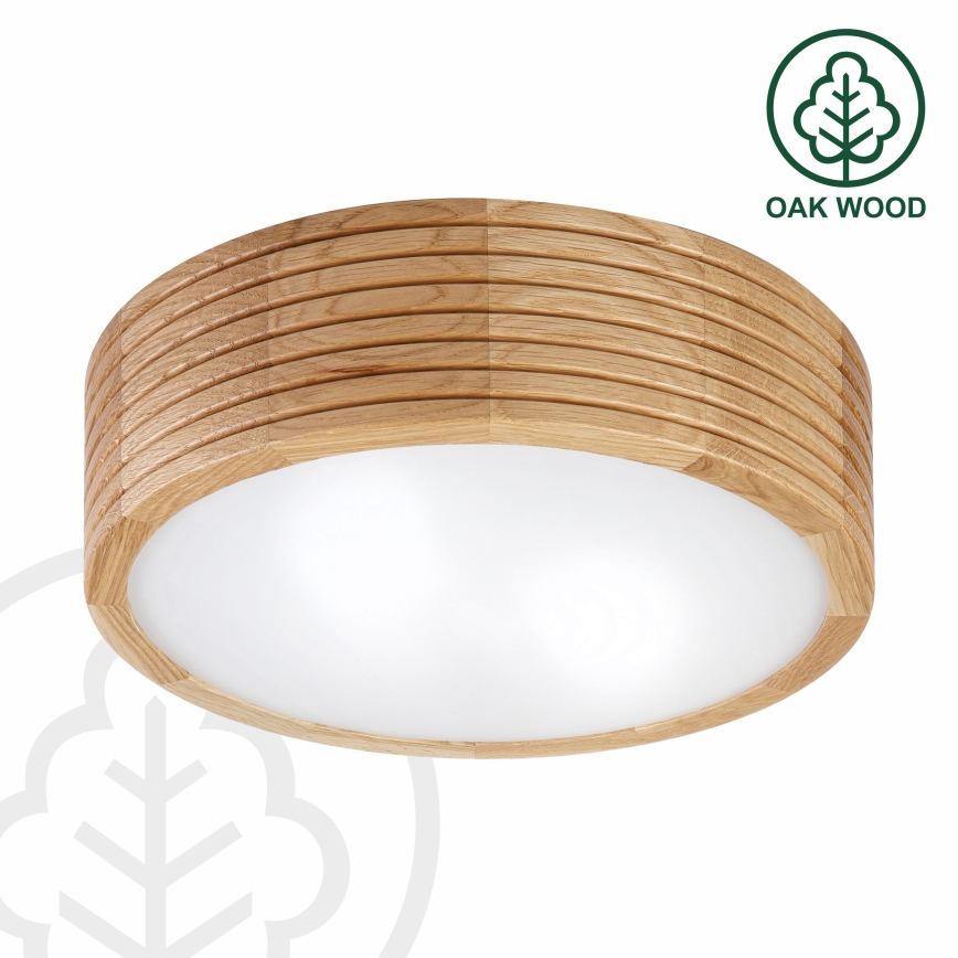 Plafondlamp voor de badkamer OAK 2xE27/15W/230V IP54 eiken Ø 27 cm