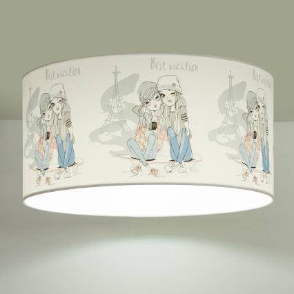 Plafondlamp voor kinderkamer GIRLS VIBES 1x E27/60W/230V, Ø 40 cm, Paris