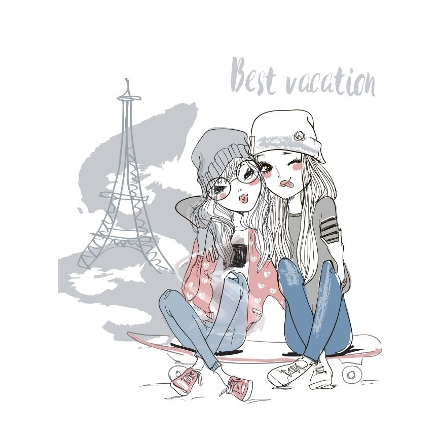 Plafondlamp voor kinderkamer GIRLS VIBES 1x E27/60W/230V, Ø 40 cm, Paris