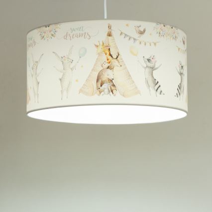 Plafondlamp voor kinderkamer KIDS ROOM 1xE27/60W/230V Ø 40 cm, met dierenmotief