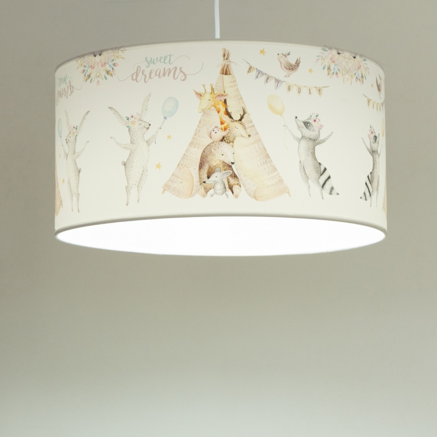 Plafondlamp voor kinderkamer KIDS ROOM 1xE27/60W/230V Ø 40 cm, met dierenmotief