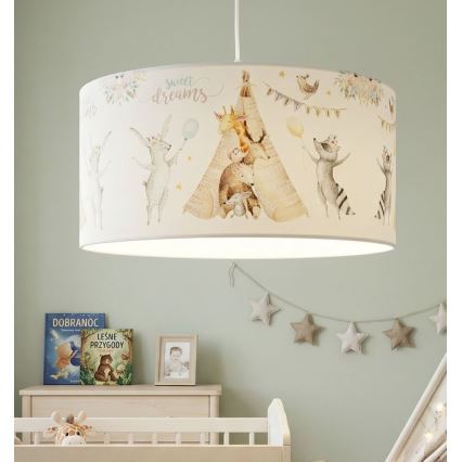 Plafondlamp voor kinderkamer KIDS ROOM 1xE27/60W/230V Ø 40 cm, met dierenmotief