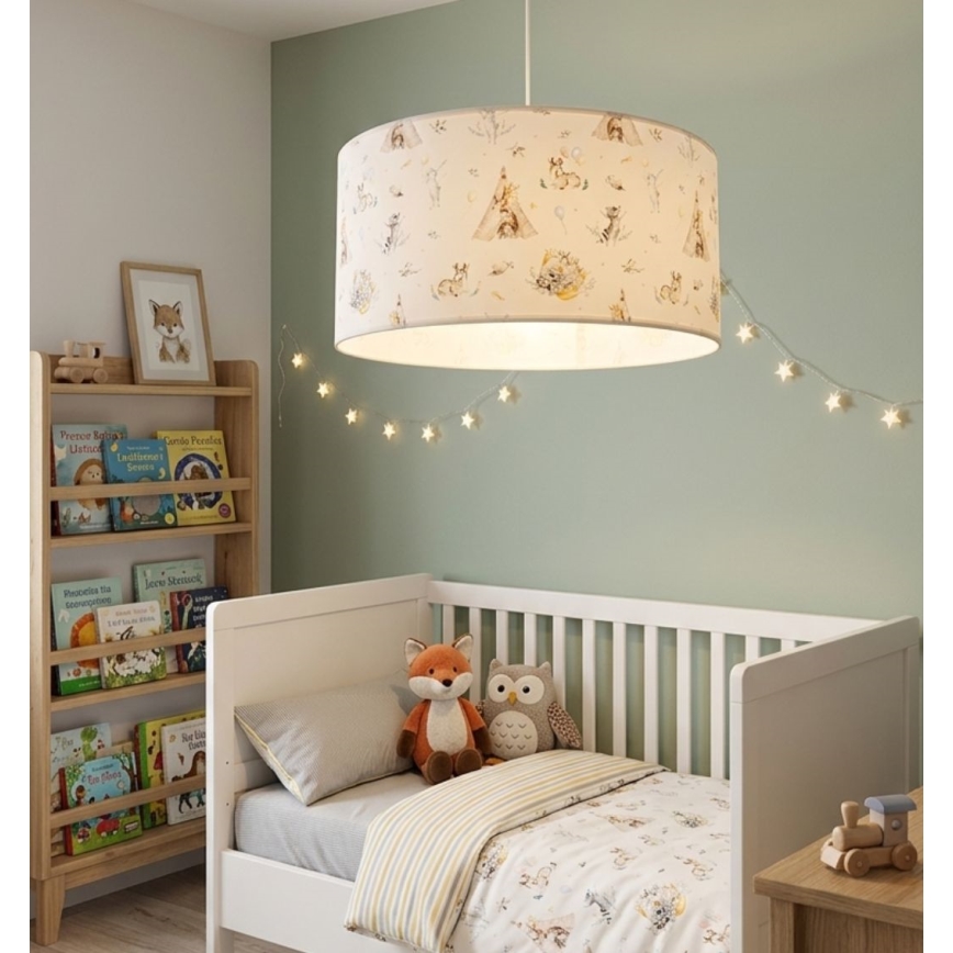 Plafondlamp voor kinderkamer KIDS ROOM 1xE27/60W/230V Ø 40 cm, met dierenmotief