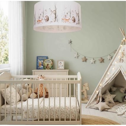 Plafondlamp voor kinderkamer KIDS ROOM 1xE27/60W/230V Ø 40 cm met dierenmotief