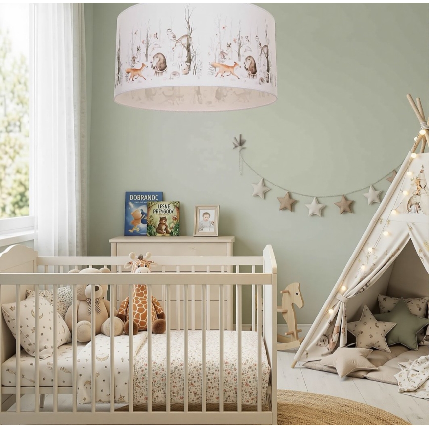Plafondlamp voor kinderkamer KIDS ROOM 1xE27/60W/230V Ø 40 cm met dierenmotief
