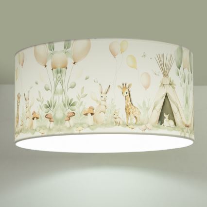 Plafondlamp voor kinderkamer KIDS ROOM 1xE27/60W/230V Ø 40 cm met dierenmotief