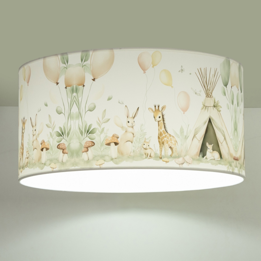 Plafondlamp voor kinderkamer KIDS ROOM 1xE27/60W/230V Ø 40 cm met dierenmotief
