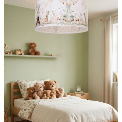 Plafondlamp voor kinderkamer KIDS ROOM 1xE27/60W/230V Ø 40 cm met dierenmotief