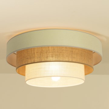 Plafondlamp WENTA 1xE27/60W/230V Ø 50 cm beige/jute