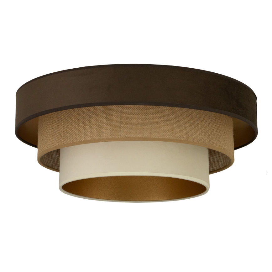 Plafondlamp WENTA 1xE27/60W/230V Ø 50 cm bruin/jute/beige