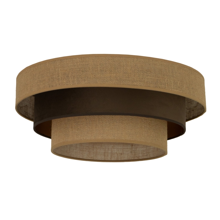 Plafondlamp WENTA 1xE27/60W/230V Ø 50 cm jute/bruin
