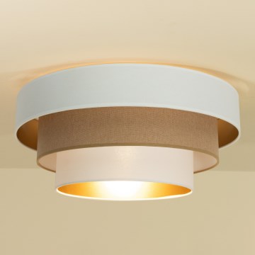 Plafondlamp WENTA 1xE27/60W/230V Ø 50 cm wit/bruin