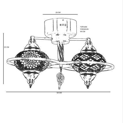 Plafondlamp YENI 1xE27/40W/230V brons