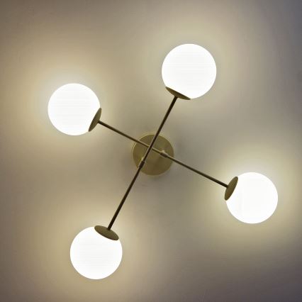 Plafondluchter MOON 4xE27/15W/230V crème