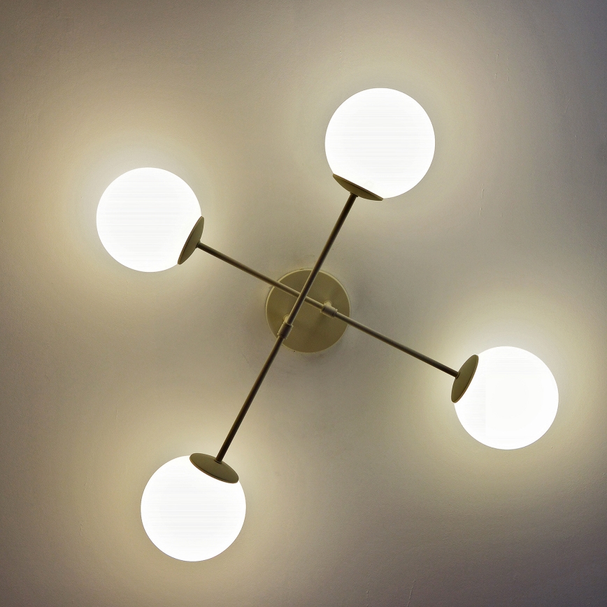 Plafondluchter MOON 4xE27/15W/230V crème