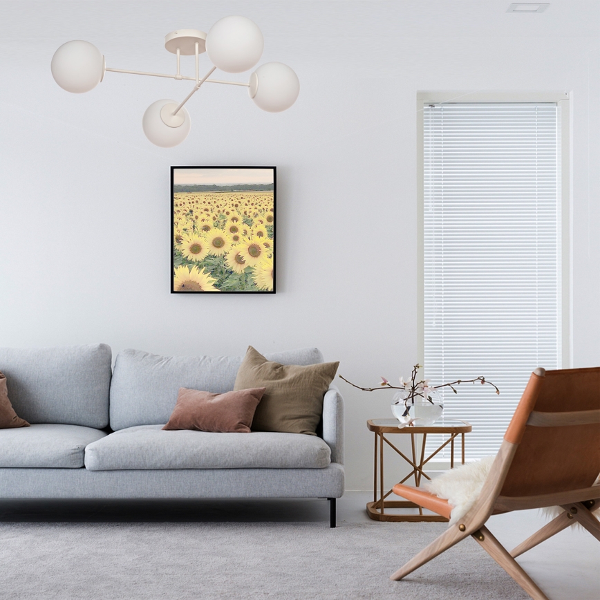 Plafondluchter MOON 4xE27/15W/230V crème