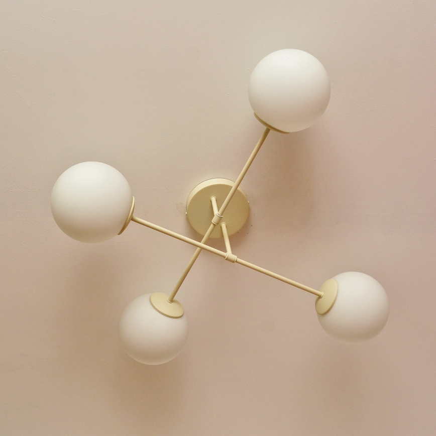 Plafondluchter MOON 4xE27/15W/230V crème