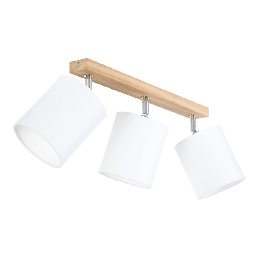 Plafondspot APRILLIA 3xE27/25W/230V eiken wit