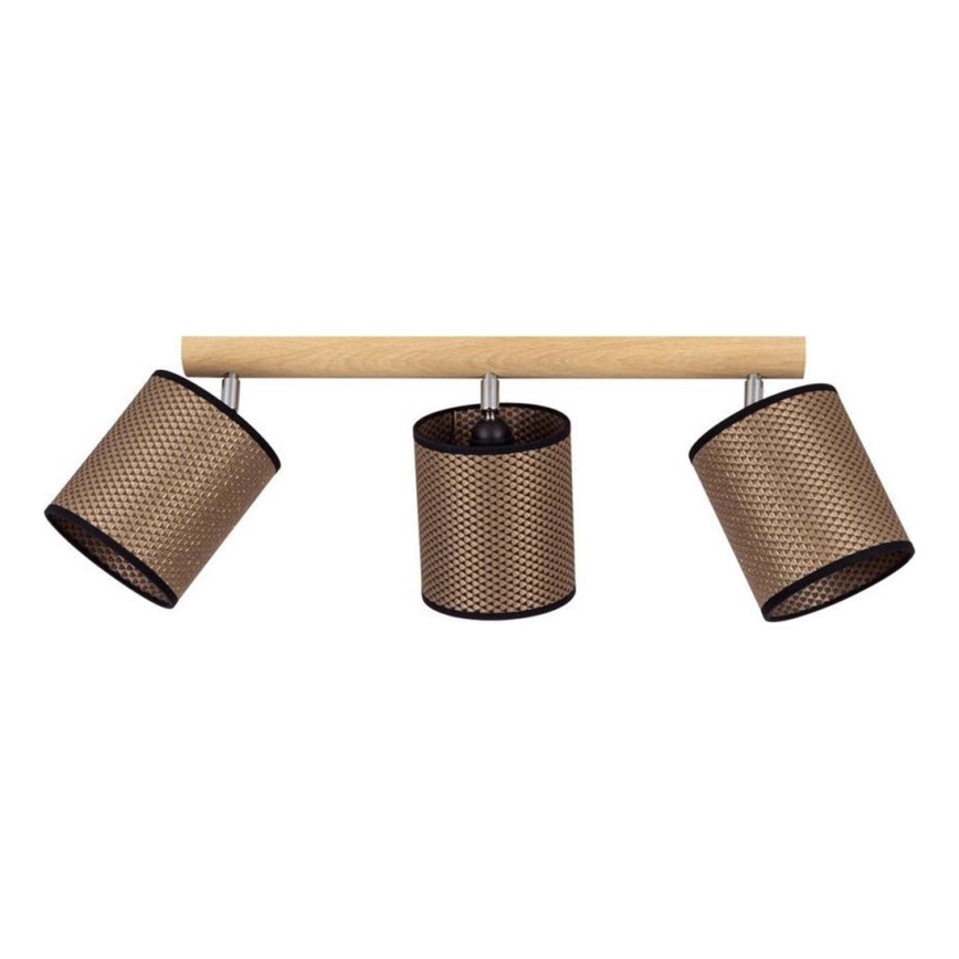Plafondspot BENITA 3xE27/25W/230V bruin/eiken