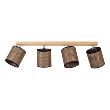 Plafondspot BENITA 4xE27/25W/230V bruin/eiken