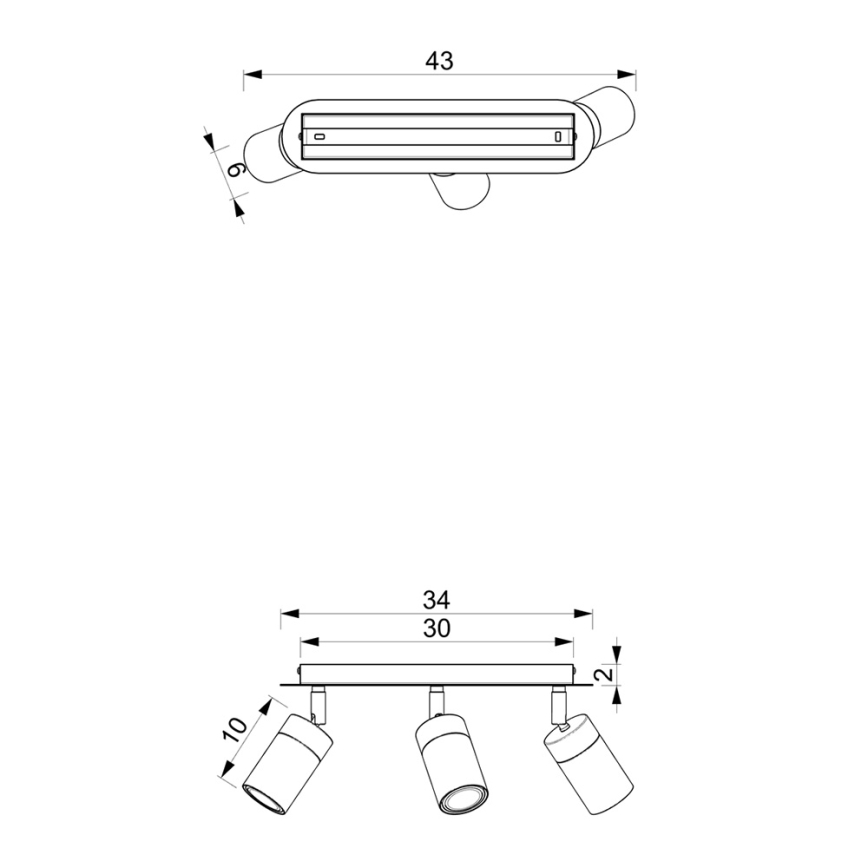 Plafondspot JOKER 3x GU10/25W/230V blauw/goud
