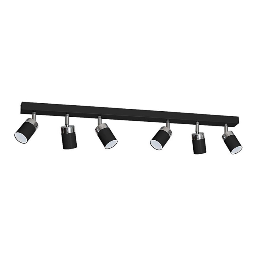 Plafondspot JOKER 6xGU10/25W/230V zwart/glanzend chroom