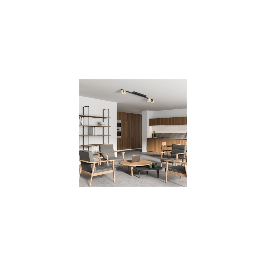 Plafondspot LOGAN 3xGU10/10W/230V zwart/goud