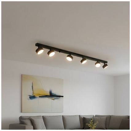 Plafondspot LUNVIGO 6xGX53/35W/230V zwart