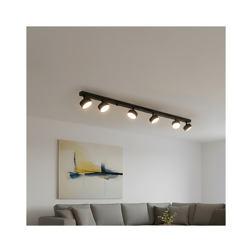 Plafondspot LUNVIGO 6xGX53/35W/230V zwart